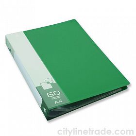 Папка 60 файлов A4 0,6 мм Бюрократ, зеленый